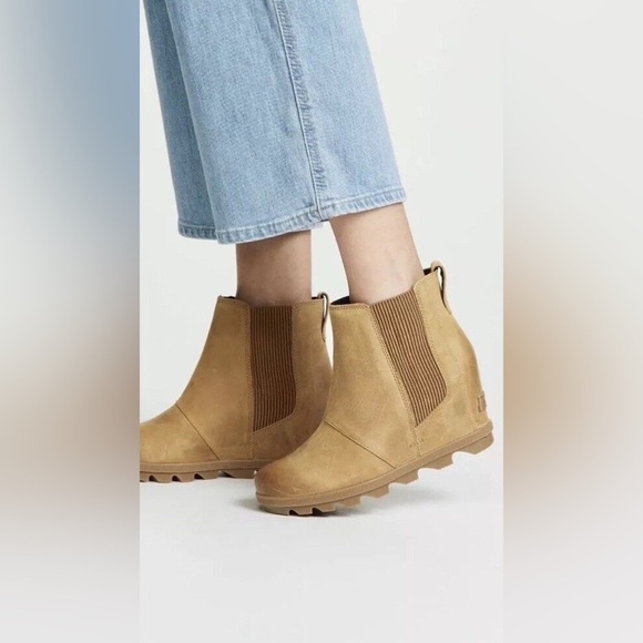 Sorel Joan of Arctic Wedge II Chelsea Boot Bootie Camel Brown - Picture 4 of 10